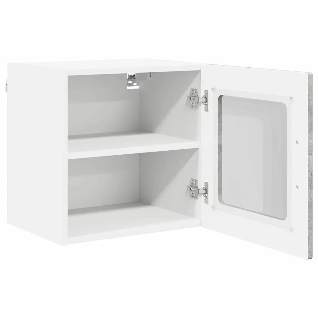 Mobile in vetro da parete PORTO 2 pcs Grigio cemento