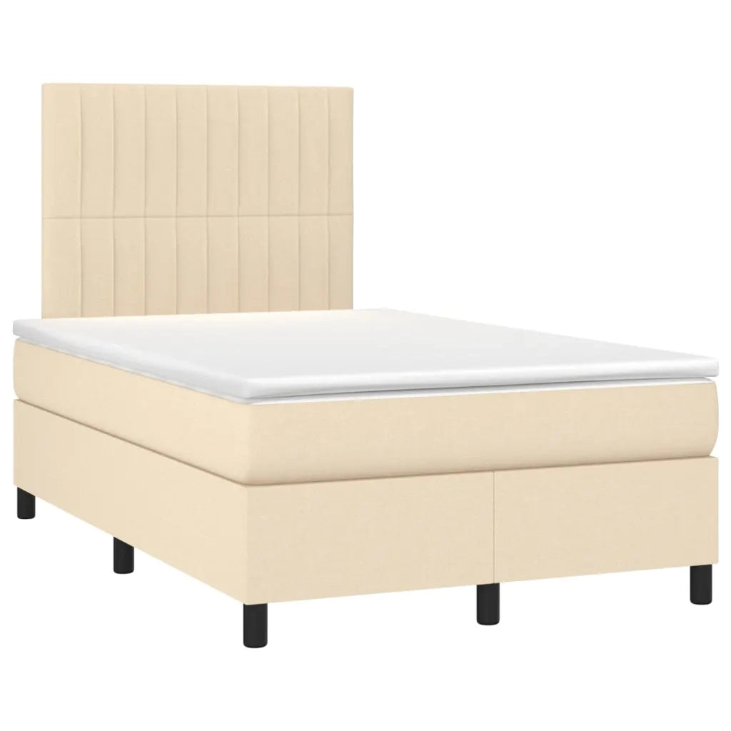 Giroletto a Molle con Materasso Crema 120x200 cm in Tessuto 3141926