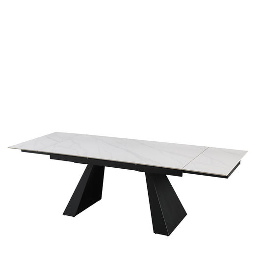 Tavolo Vermont All. Bianco Con Venature/Gambe Nere