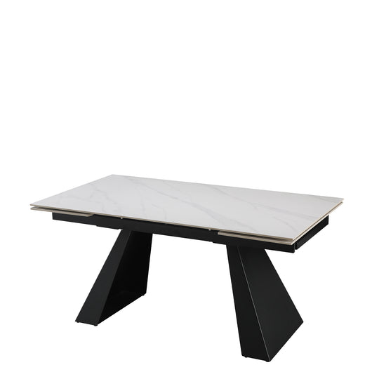 Tavolo Vermont All. Bianco Con Venature/Gambe Nere