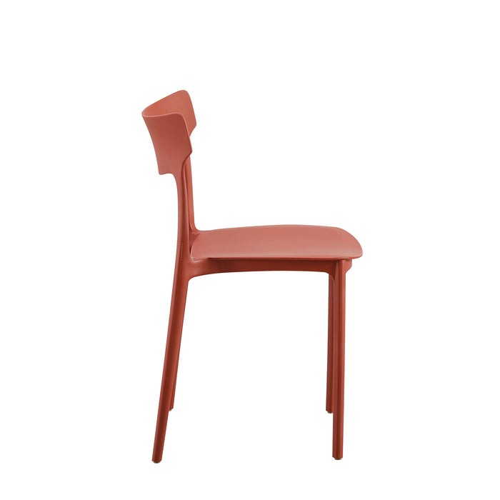 Set Da 4, Sedie Star In Polipropilene Rosso Acero