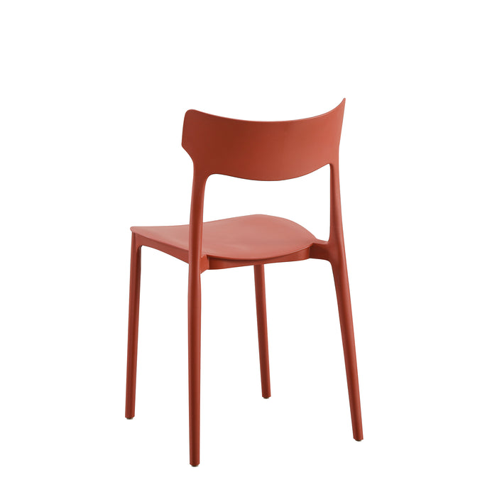 Set Da 4, Sedie Star In Polipropilene Rosso Acero