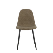 Set Da 4, Sedia New Lena Tessuto Tortora Gambe Nere Per Soggiorno, Cucina E Arredo Bar