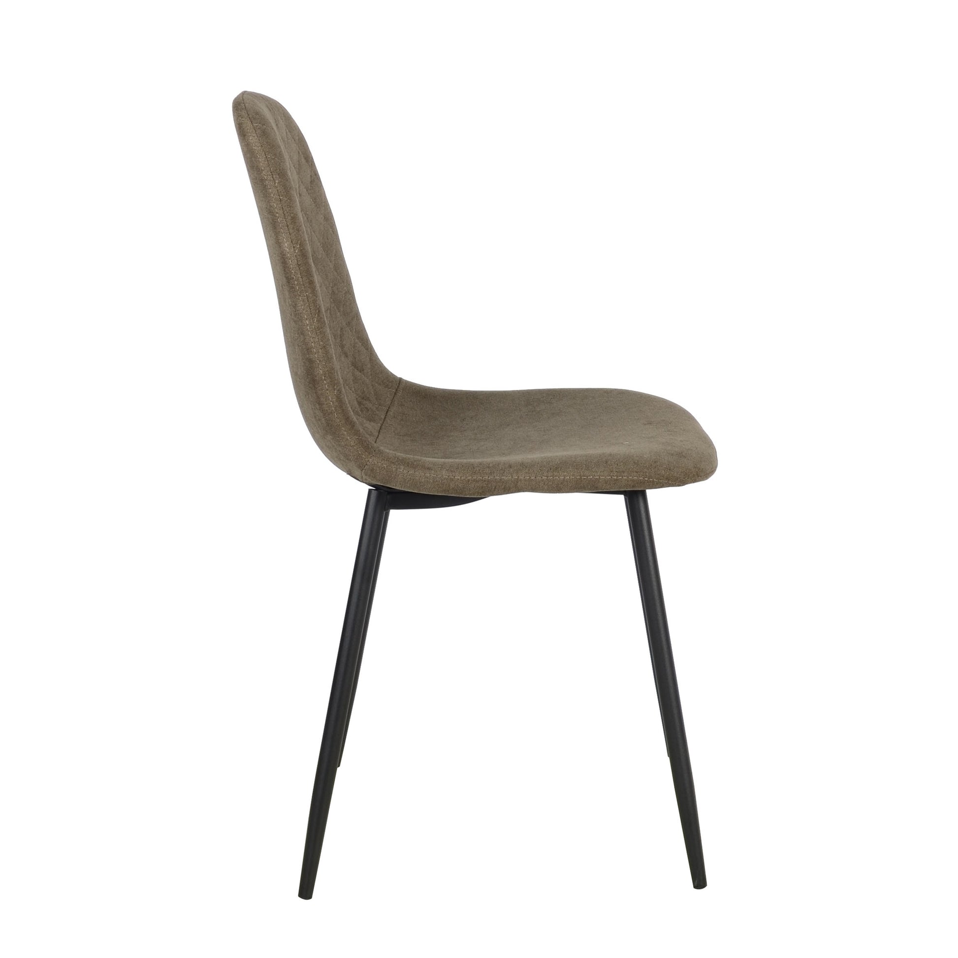 Set Da 4, Sedia New Lena Tessuto Tortora Gambe Nere Per Soggiorno, Cucina E Arredo Bar