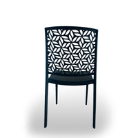 Set Da 4, Sedie Flower In Polipropilene Antracite Impilabile