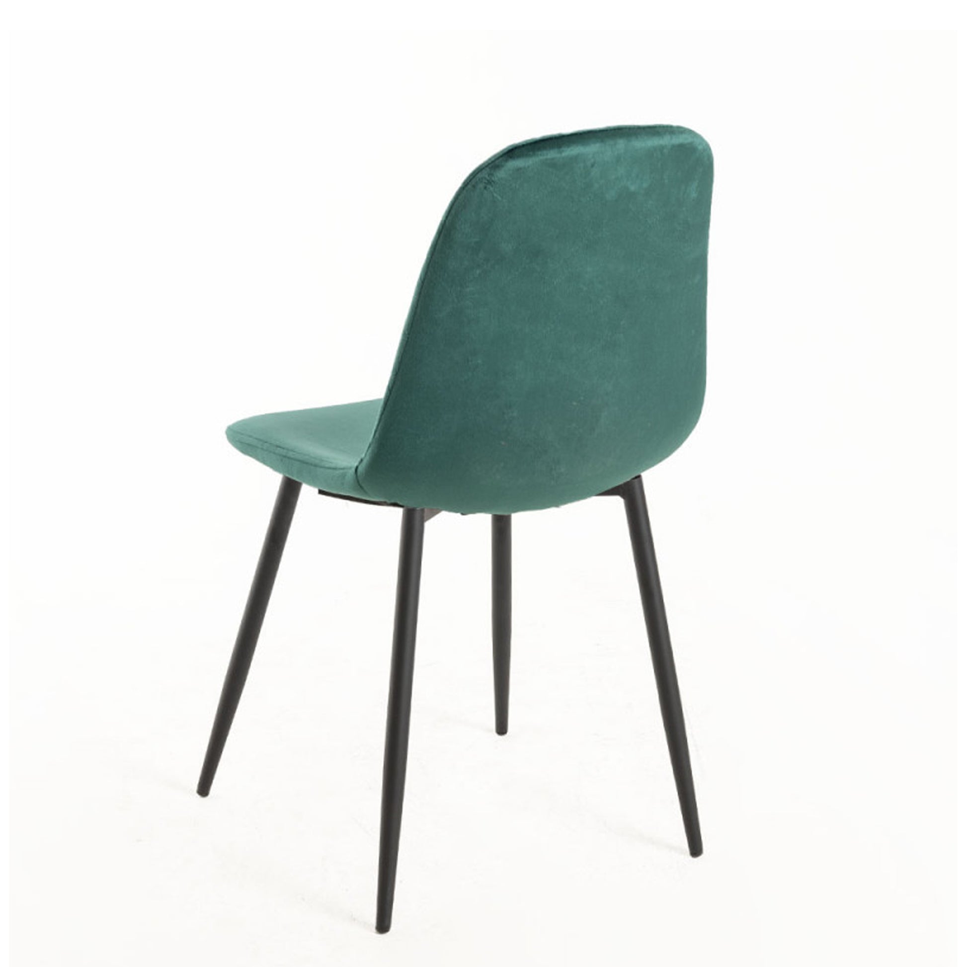 Set Da 4, Sedia New Lena Velluto Verde Gambe Nere Per Soggiorno, Cucina E Arredo Bar