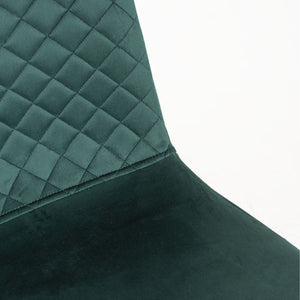 Set Da 4, Sedia New Lena Velluto Verde Gambe Nere Per Soggiorno, Cucina E Arredo Bar