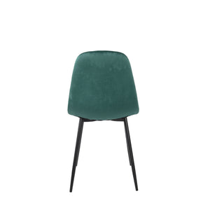 Set Da 4, Sedia New Lena Velluto Verde Gambe Nere Per Soggiorno, Cucina E Arredo Bar
