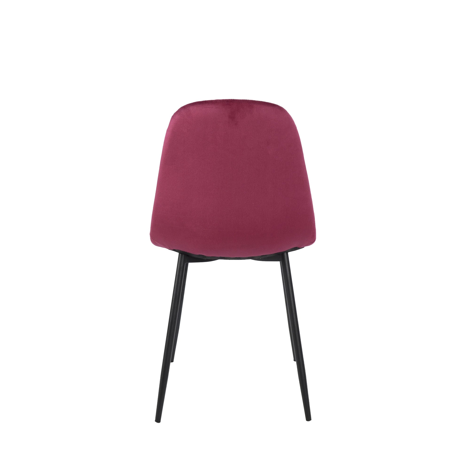 Set Da 4, Sedia New Lena Velluto Bordeaux Gambe Nere Per Soggiorno, Cucina E Arredo Bar