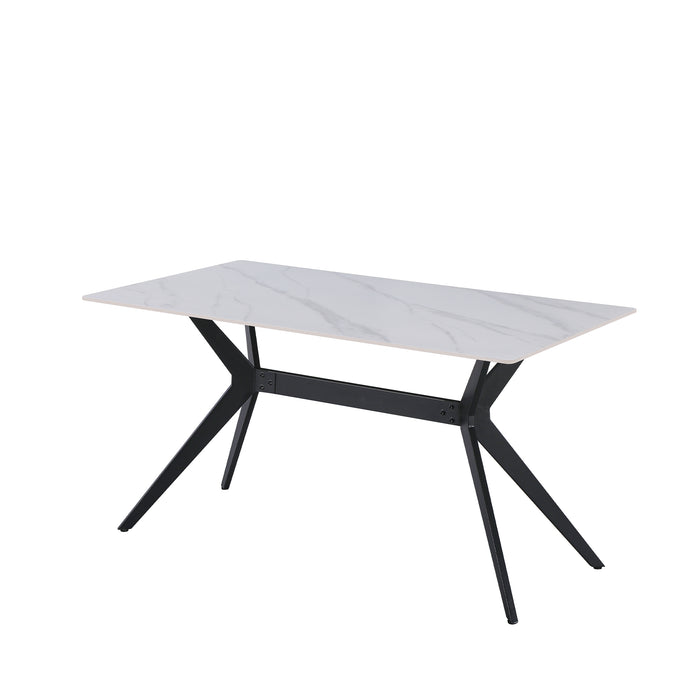 Tavolo Texas 140*80 Calacatta Bianco/Gambe Nere