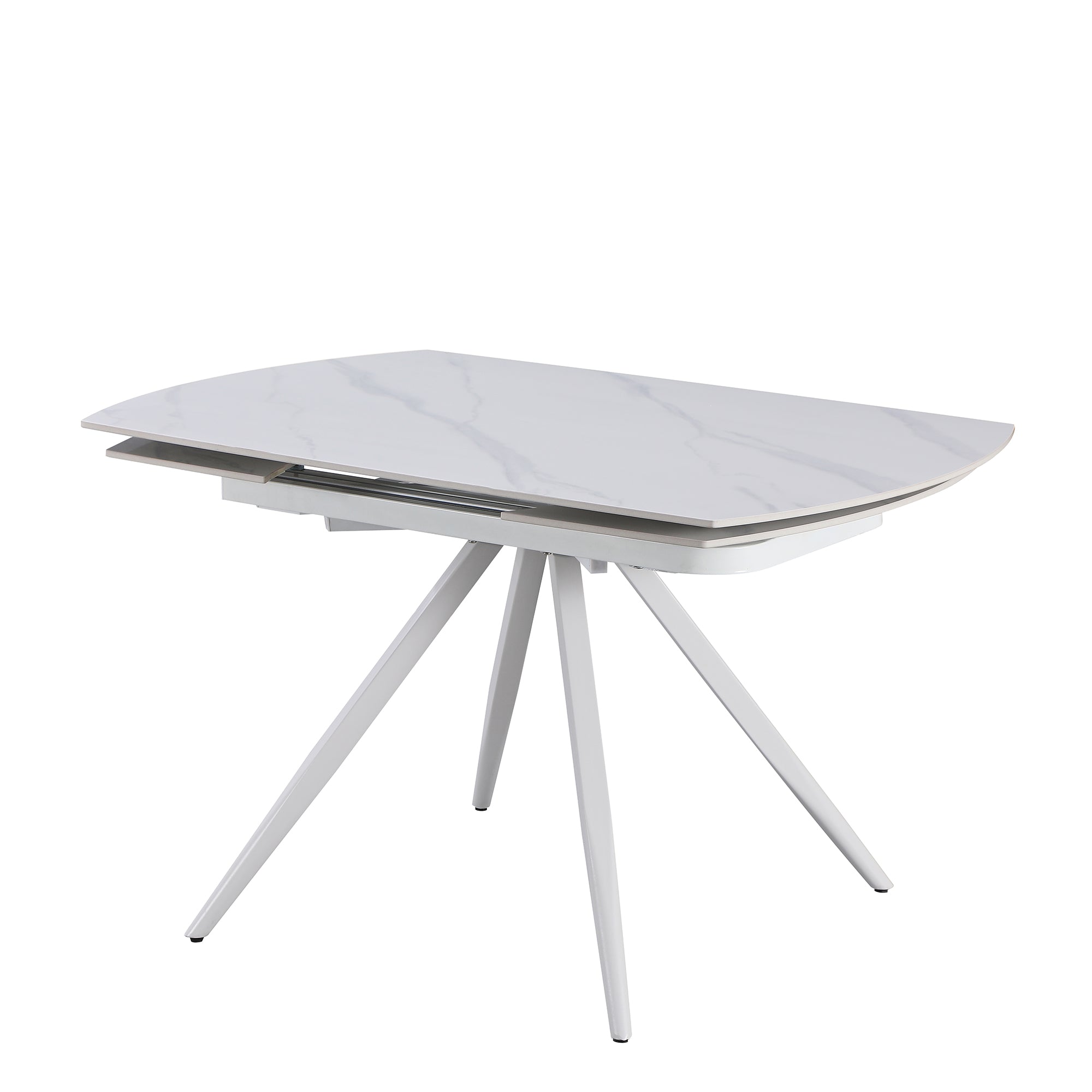 Tavolo Florida Bianco C/Venature/Gambe Bianche