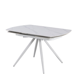 Tavolo Florida Bianco C/Venature/Gambe Bianche