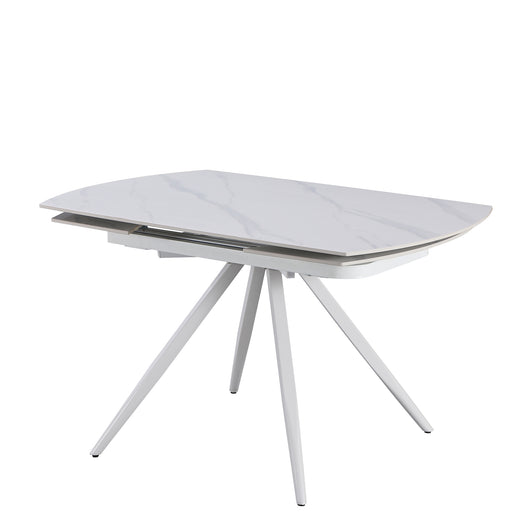 Tavolo Florida Bianco C/Venature/Gambe Bianche