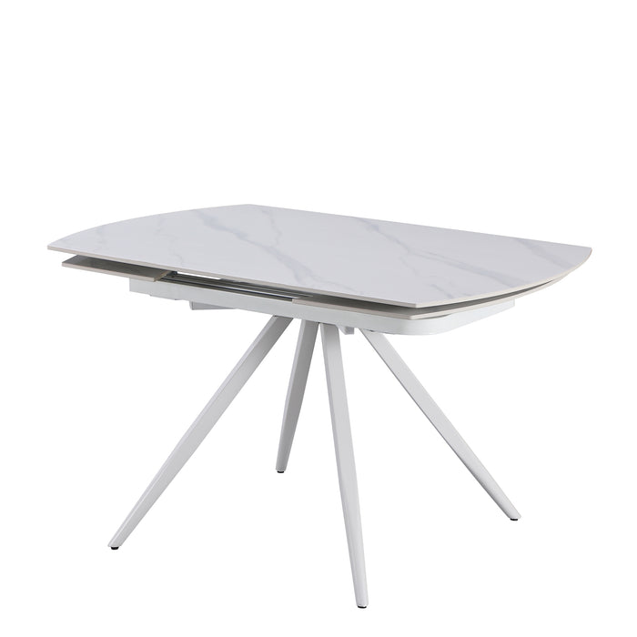 Tavolo Florida Bianco C/Venature/Gambe Bianche