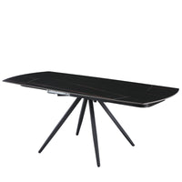 Tavolo Florida Nero C/Venature/Gambe Nere