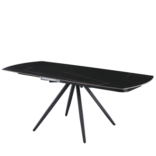 Tavolo Florida Nero C/Venature/Gambe Nere