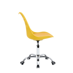 Set Da 4, Sedia Samira In Polipropile Ambrato Con Cuscino Per Soggiorno, Cucina E Arredo Bar