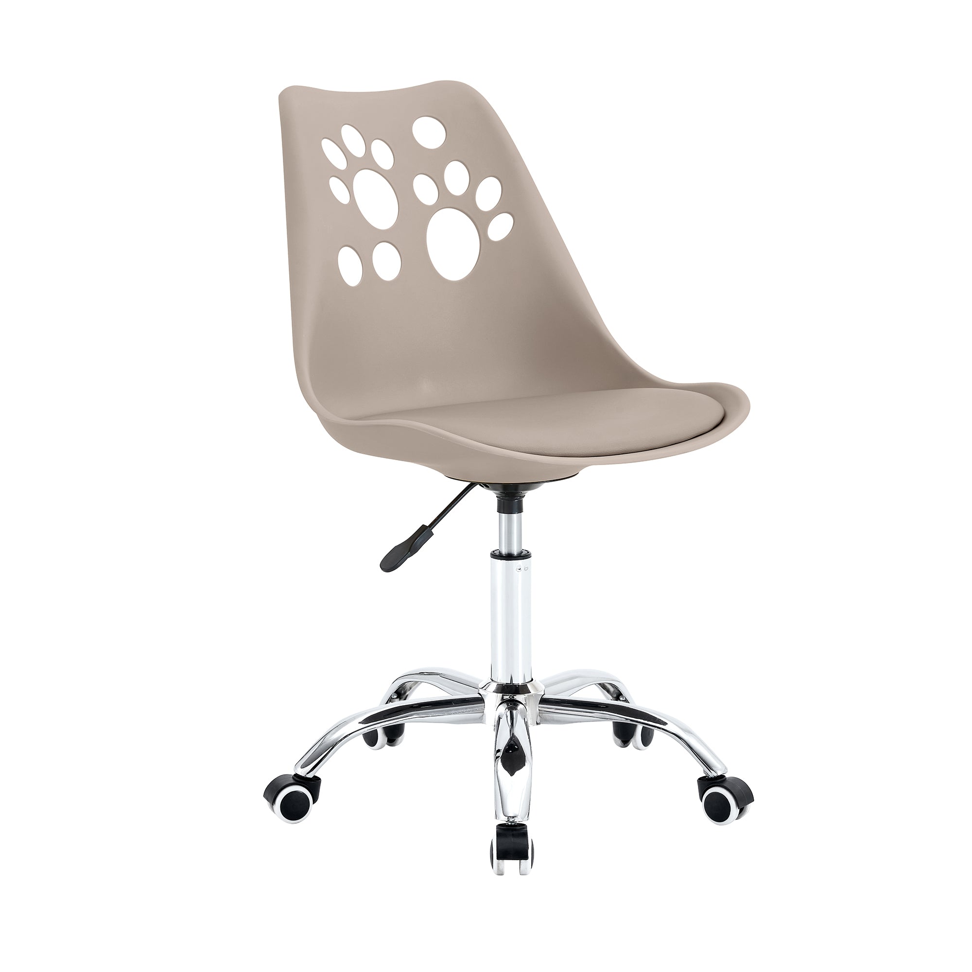 Set Da 4, Sedia Samira In Polipropile Tortora Con Cuscino Per Soggiorno, Cucina E Arredo Bar