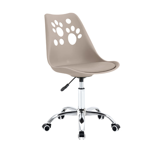 Set Da 4, Sedia Samira In Polipropile Tortora Con Cuscino Per Soggiorno, Cucina E Arredo Bar