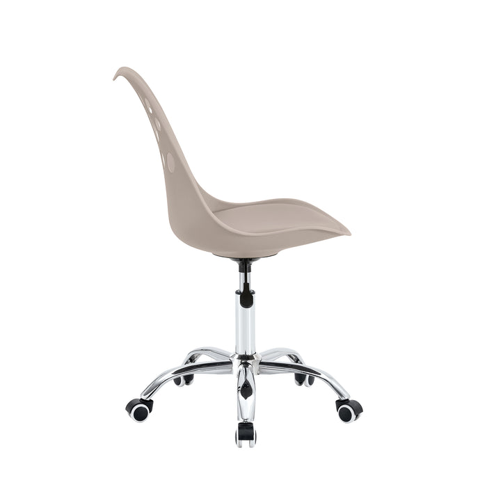 Set Da 4, Sedia Samira In Polipropile Tortora Con Cuscino Per Soggiorno, Cucina E Arredo Bar