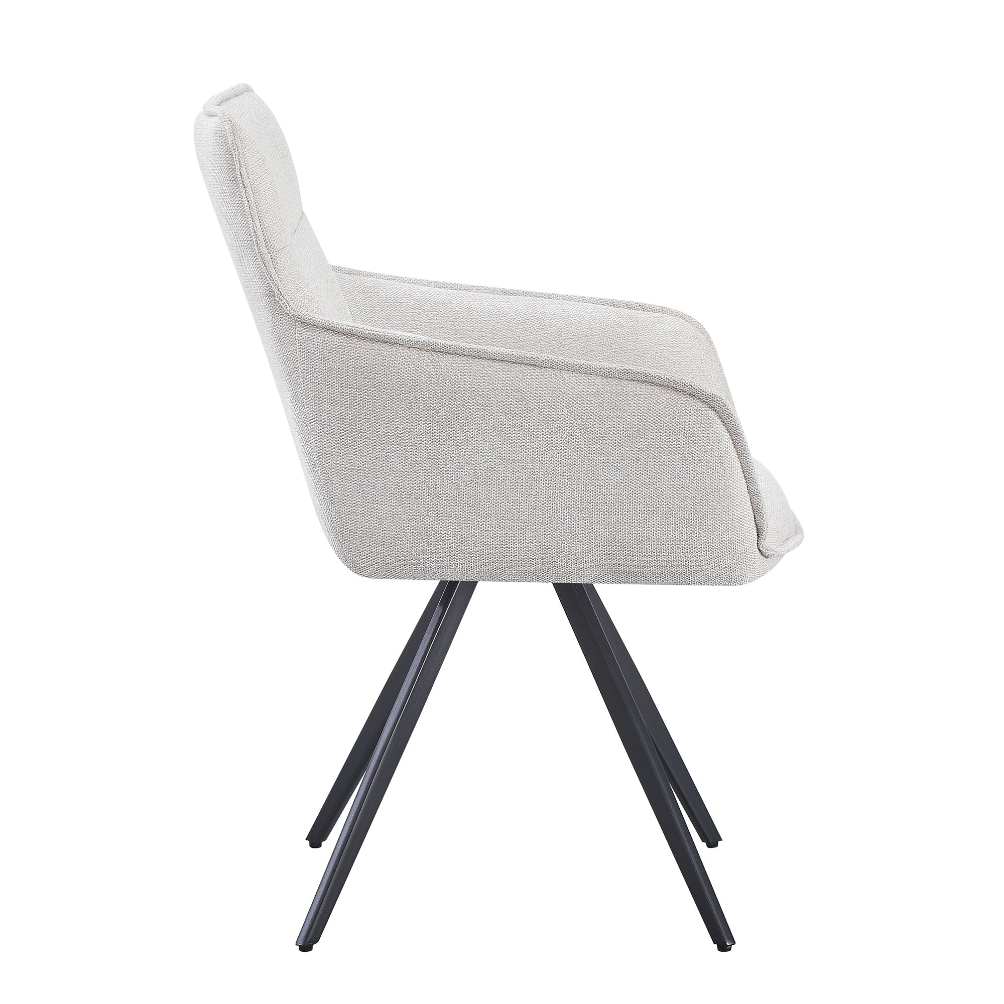 set da 2, POLTRONA AGNESE GIREVOLE TESSUTO CORDA/GAMBE NERE