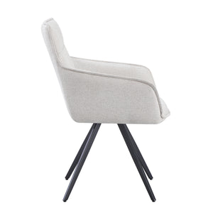 set da 2, POLTRONA AGNESE GIREVOLE TESSUTO CORDA/GAMBE NERE