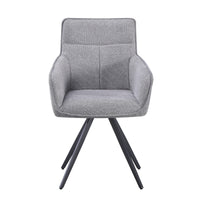 set da 2, POLTRONA AGNESE GIREVOLE TESSUTO FUMO/GAMBE NERE