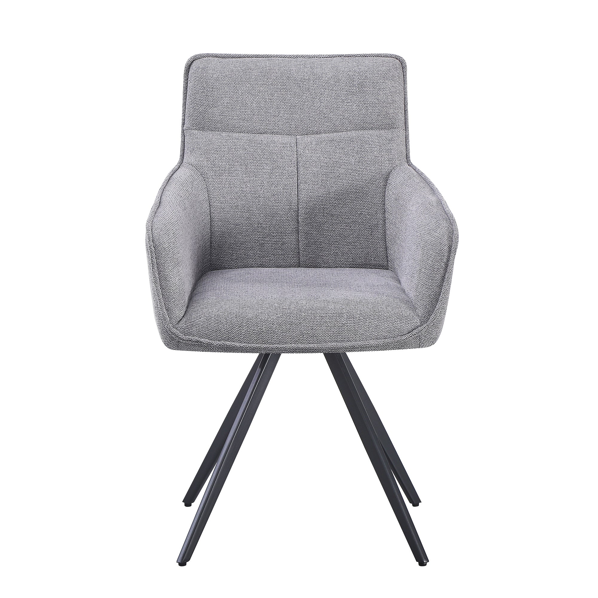 set da 2, POLTRONA AGNESE GIREVOLE TESSUTO FUMO/GAMBE NERE