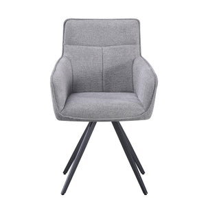 set da 2, POLTRONA AGNESE GIREVOLE TESSUTO FUMO/GAMBE NERE