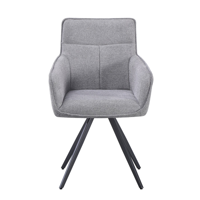 set da 2, POLTRONA AGNESE GIREVOLE TESSUTO FUMO/GAMBE NERE