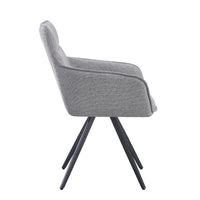 set da 2, POLTRONA AGNESE GIREVOLE TESSUTO FUMO/GAMBE NERE