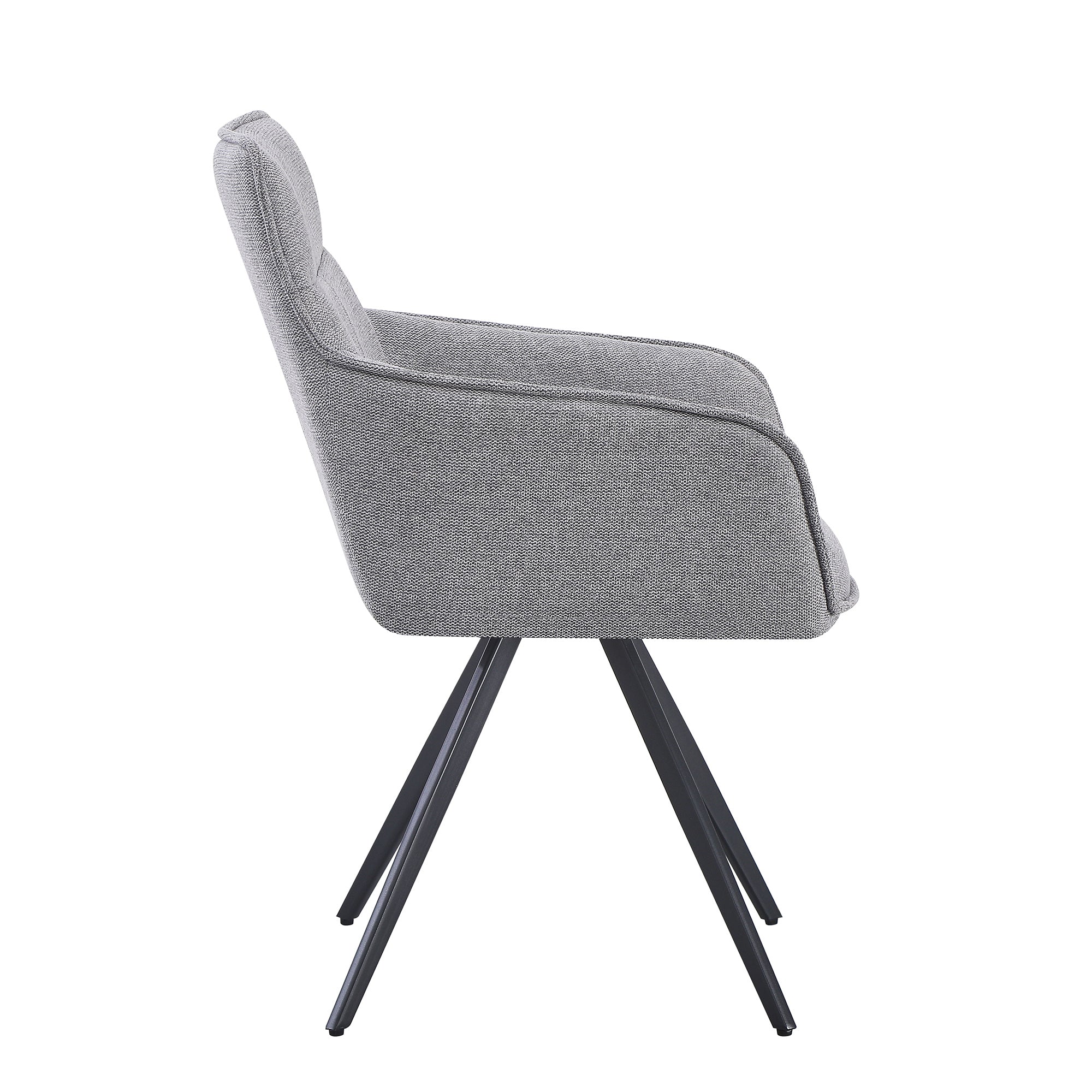 set da 2, POLTRONA AGNESE GIREVOLE TESSUTO FUMO/GAMBE NERE