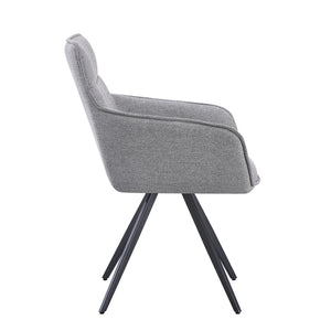 set da 2, POLTRONA AGNESE GIREVOLE TESSUTO FUMO/GAMBE NERE