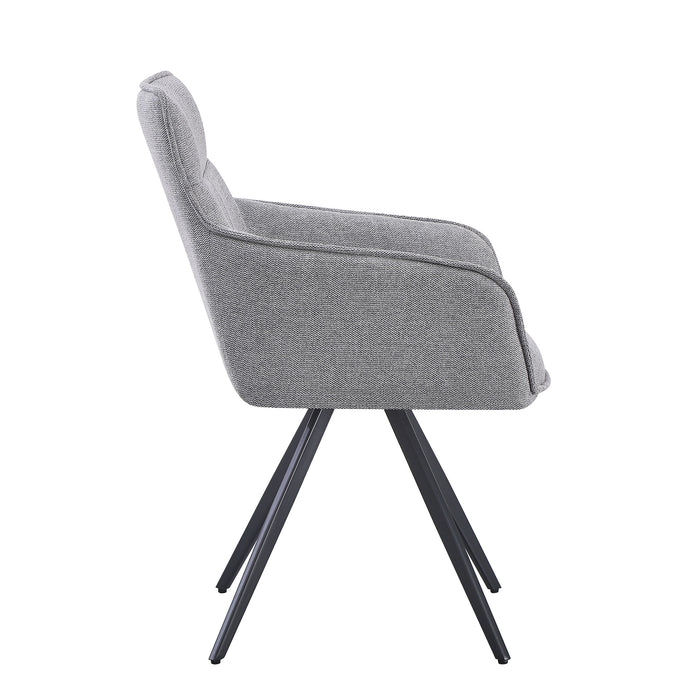 set da 2, POLTRONA AGNESE GIREVOLE TESSUTO FUMO/GAMBE NERE