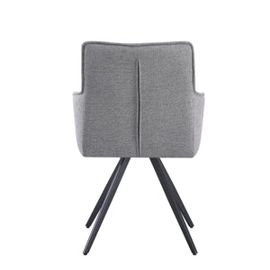 set da 2, POLTRONA AGNESE GIREVOLE TESSUTO FUMO/GAMBE NERE