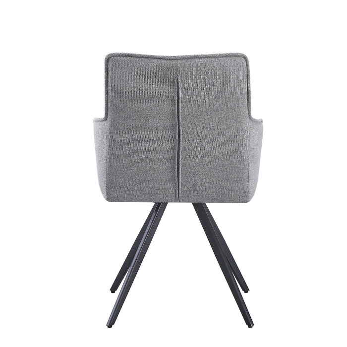 set da 2, POLTRONA AGNESE GIREVOLE TESSUTO FUMO/GAMBE NERE