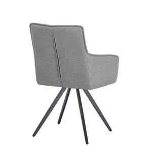 set da 2, POLTRONA AGNESE GIREVOLE TESSUTO FUMO/GAMBE NERE