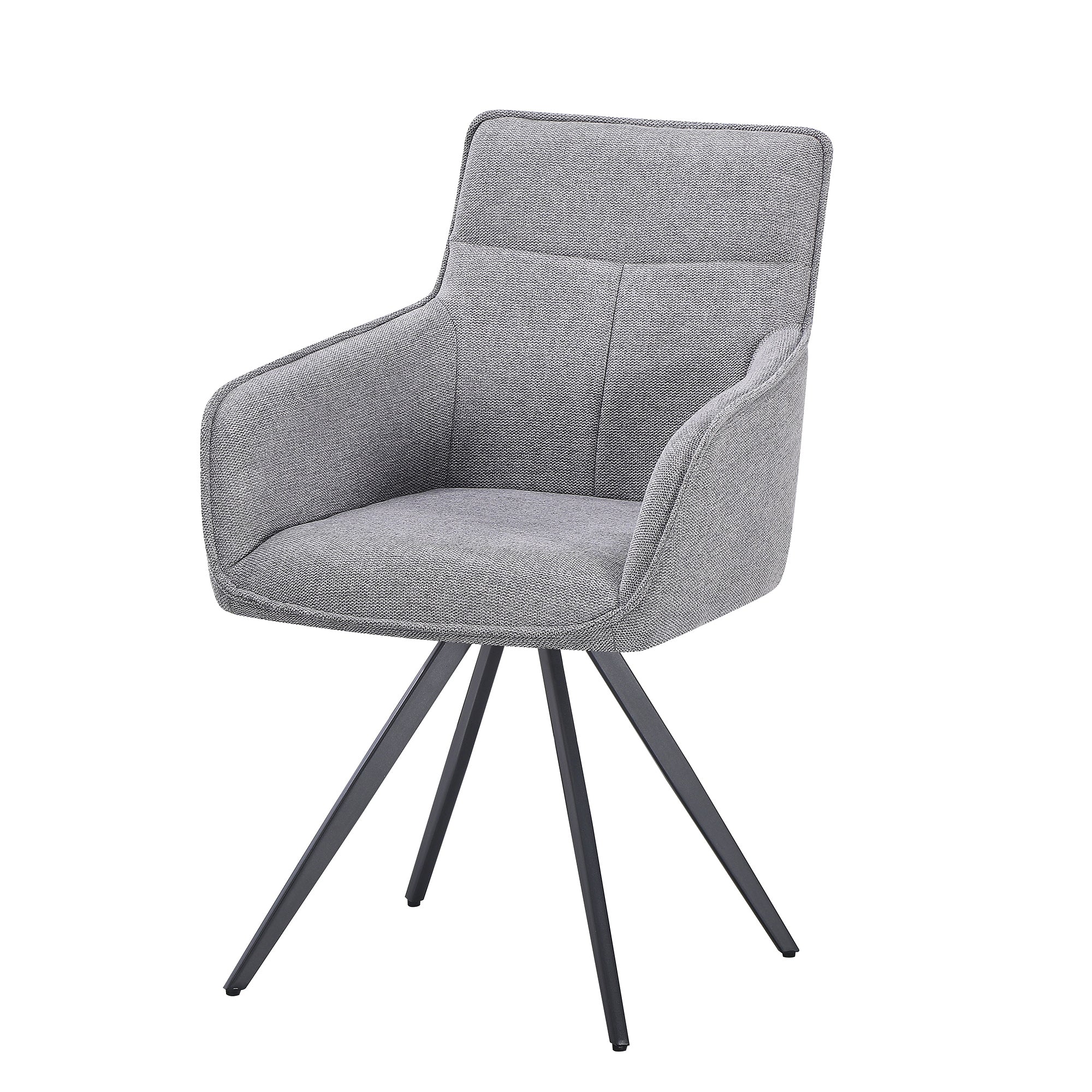 set da 2, POLTRONA AGNESE GIREVOLE TESSUTO FUMO/GAMBE NERE