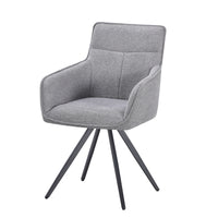 set da 2, POLTRONA AGNESE GIREVOLE TESSUTO FUMO/GAMBE NERE