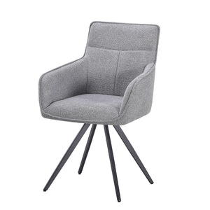 set da 2, POLTRONA AGNESE GIREVOLE TESSUTO FUMO/GAMBE NERE