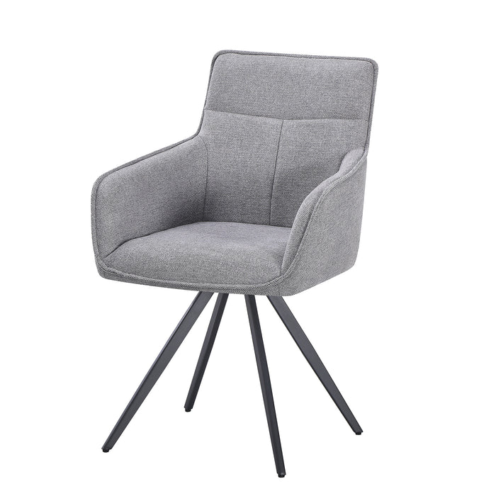 set da 2, POLTRONA AGNESE GIREVOLE TESSUTO FUMO/GAMBE NERE