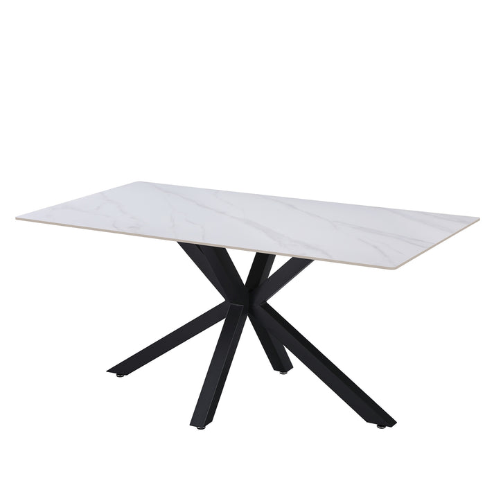 TAVOLO IGOR BIANCO C/VENATURE/GAMBE NERE