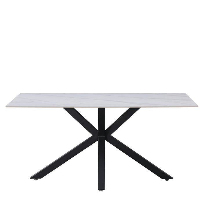 TAVOLO IGOR BIANCO C/VENATURE/GAMBE NERE