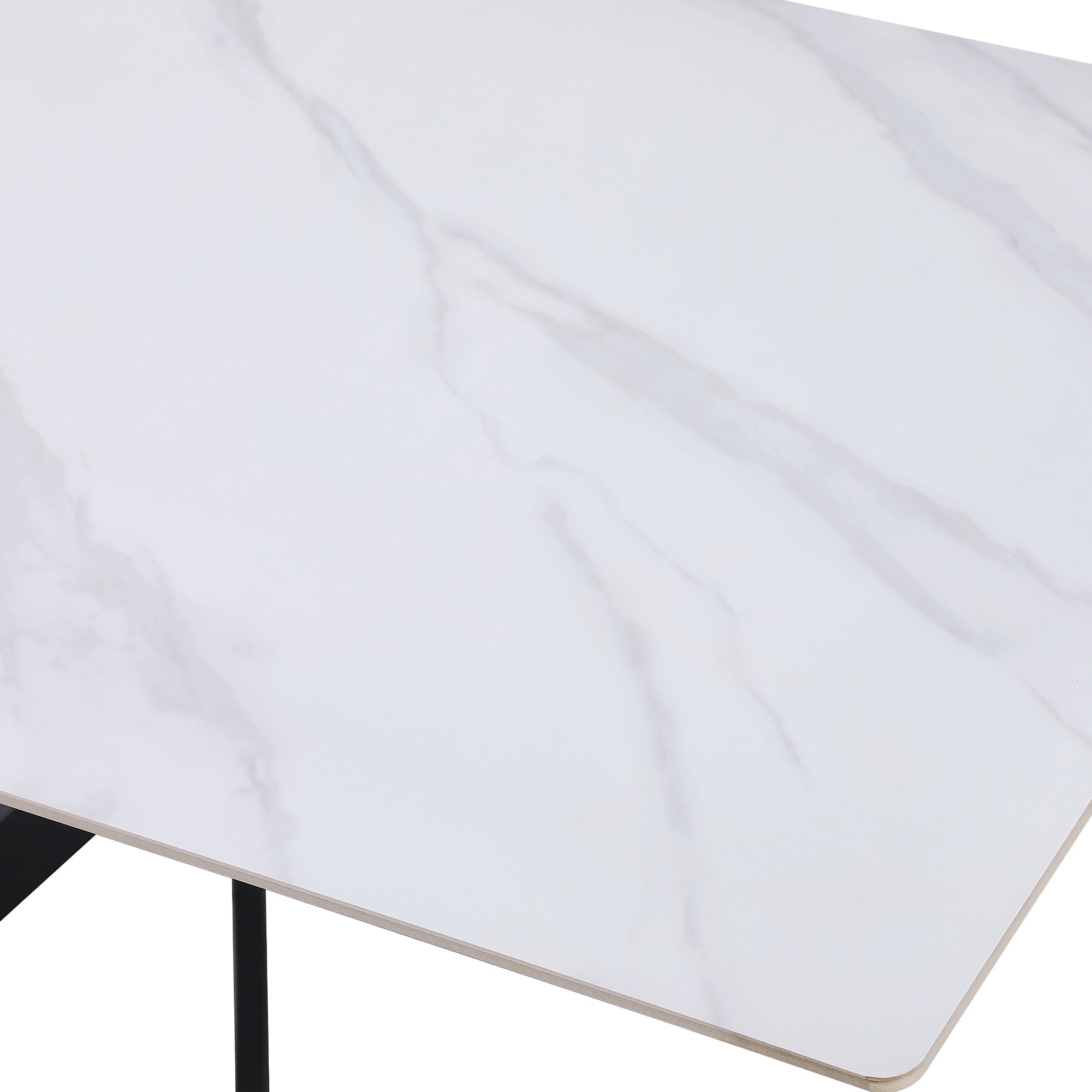 TAVOLO IGOR BIANCO C/VENATURE/GAMBE NERE