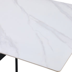 TAVOLO IGOR BIANCO C/VENATURE/GAMBE NERE