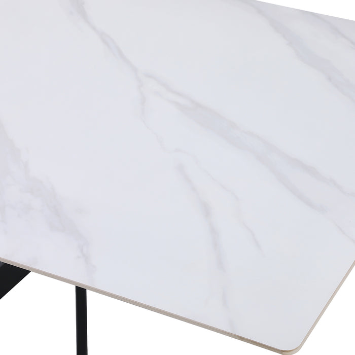 TAVOLO IGOR BIANCO C/VENATURE/GAMBE NERE