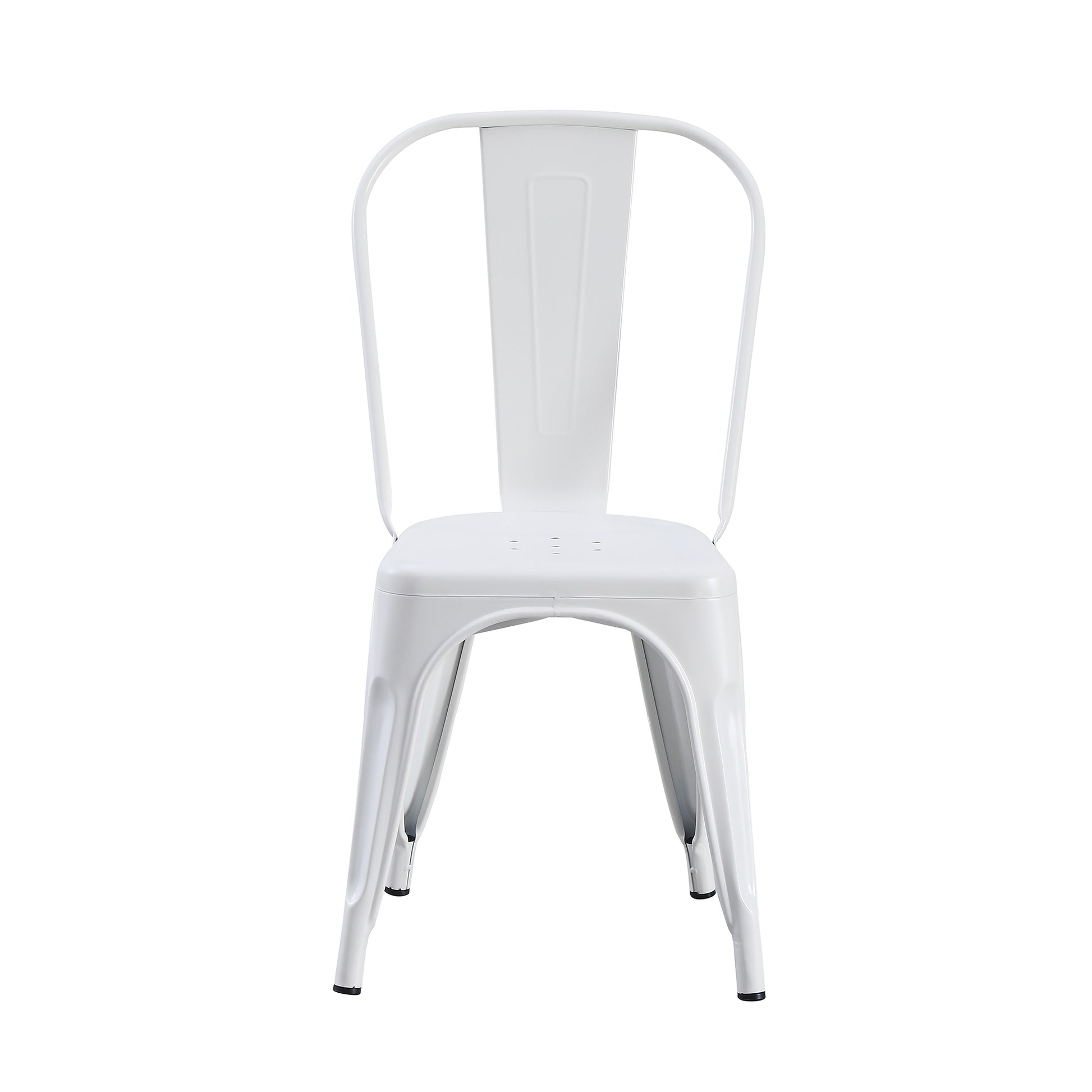 Set Da 4, Sedia Industrial Metallo Bianco Per Soggiorno, Cucina E Arredo Bar