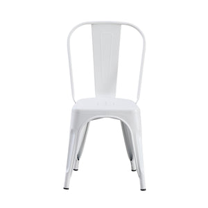 Set Da 4, Sedia Industrial Metallo Bianco Per Soggiorno, Cucina E Arredo Bar