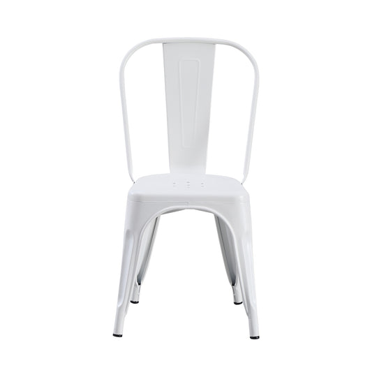 Set Da 4, Sedia Industrial Metallo Bianco Per Soggiorno, Cucina E Arredo Bar