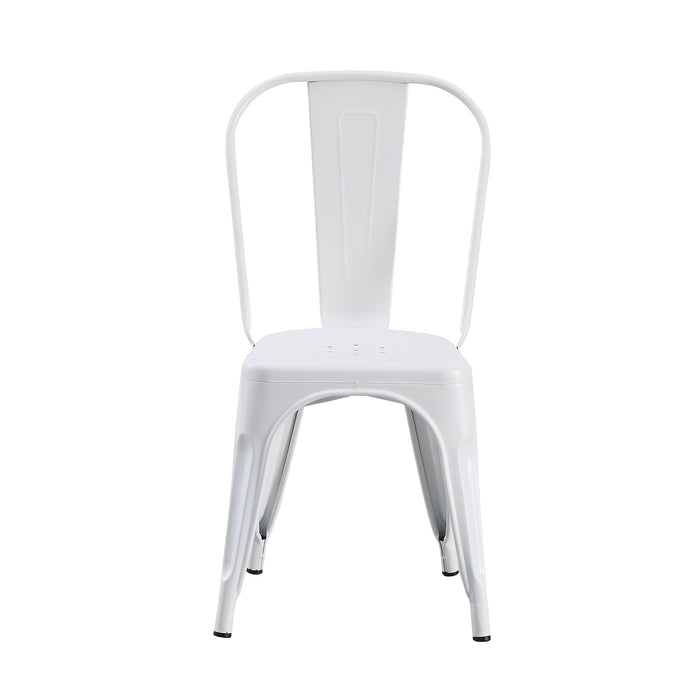 Set Da 4, Sedia Industrial Metallo Bianco Per Soggiorno, Cucina E Arredo Bar